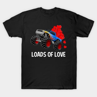 Loads Of Love Monster Truck Valentines Day Gift Boys T-Shirt
